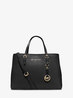 Sac fourre-tout moyen en cuir Saffiano Jet Set Travel image number 0