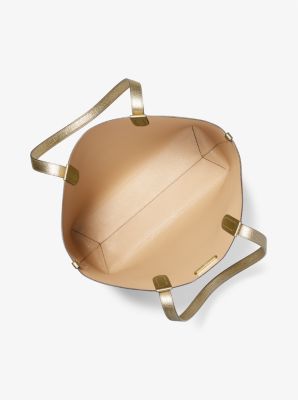 Voyager Medium Two-Tone Metallic Logo Tote Bag