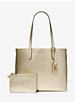 Eliza Extra-Large Metallic Pebbled Leather Reversible Tote Bag image number 4