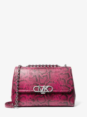 Snake Embellished Shoulder Bag In Black