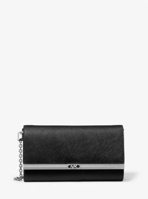 Mona Large Saffiano Leather Clutch image number 0