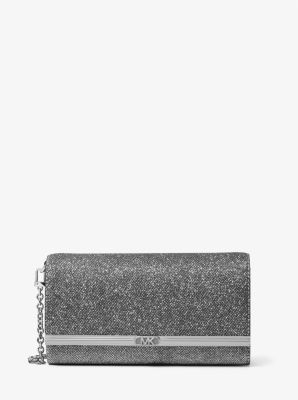 Clutch Mona grande in mesh metallizzato glitterato image number 0