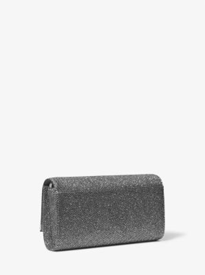 Clutch Mona grande in mesh metallizzato glitterato image number 2