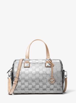 Grayson Medium Logo Embossed Patent Satchel