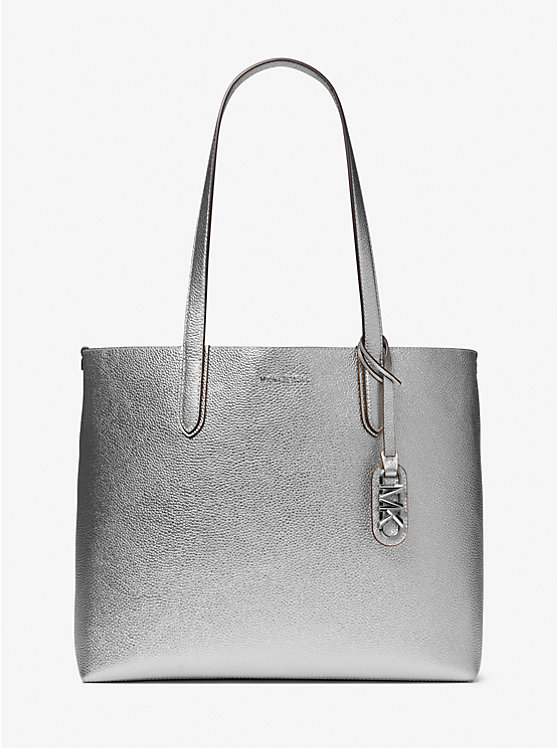 Eliza Extra-Large Metallic Pebbled Leather Reversible Tote Bag image number 0