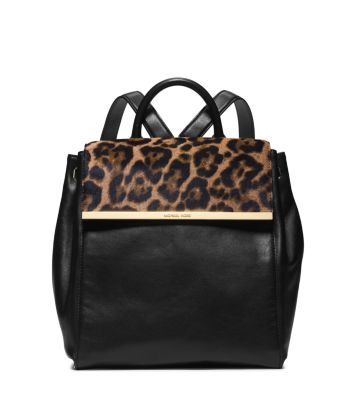 michael kors leopard backpack