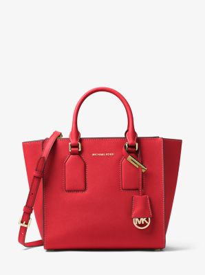 michael kors selby crossgrain leather messenger