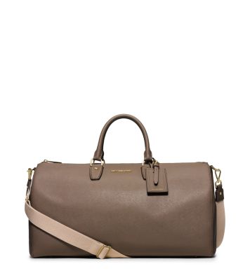 michael michael kors jet set travel large leather weekender