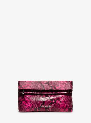 Daria Embossed-Leather Clutch