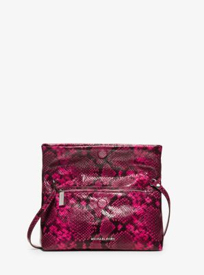 Daria Embossed-Leather Clutch