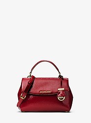 Ava Small Patent Leather Satchel - CHERRY - 30H6GAVS5A