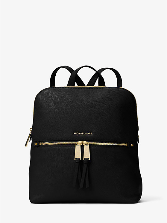 Michael Kors, Bags, Medium Slim Backpack Black Leather Michael Kors  Backpack