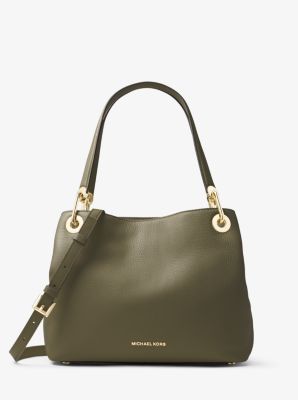 raven medium pebbled leather shoulder bag