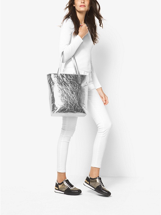 Emry Large Crinkled-Leather Tote