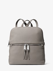 Rhea Medium Slim Leather Backpack - PEARL GREY - 30H6SEZB2L
