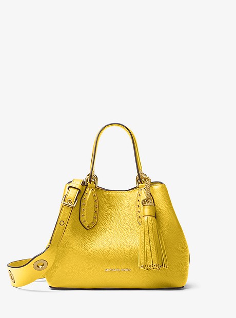 Brooklyn Small Leather Satchel - GOLDEN YELLOW - 30H7GBNT1L