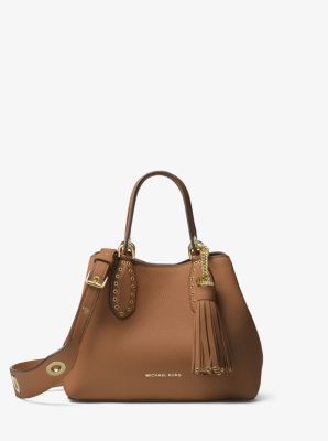 brooklyn small leather satchel michael kors