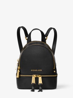 rhea mini perforated leather backpack