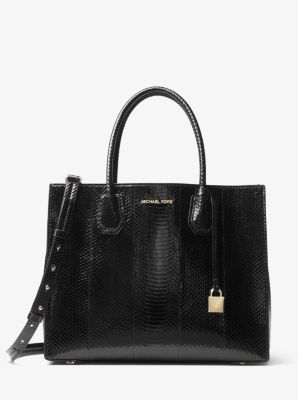 Mercer Large Snakeskin Tote Bag Michael Kors