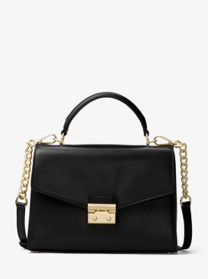 Michael kors sloan medium clearance logo and leather satchel