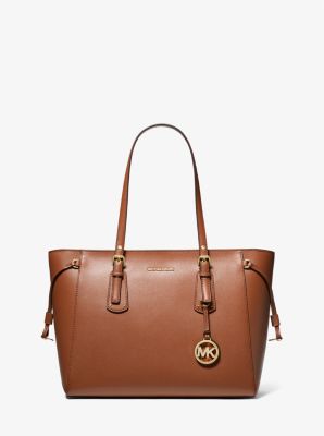 Voyager Medium Crossgrain Leather Tote Bag Michael Kors