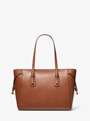 Voyager Medium Crossgrain Leather Tote Bag Michael Kors Canada