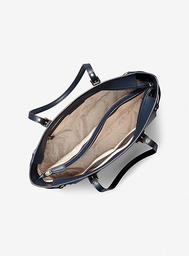 Voyager Medium Two-Tone Crossgrain Leather Tote Bag