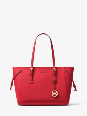 MICHAEL KORS Michael Women's Junie Bright red and dark red Leather tote