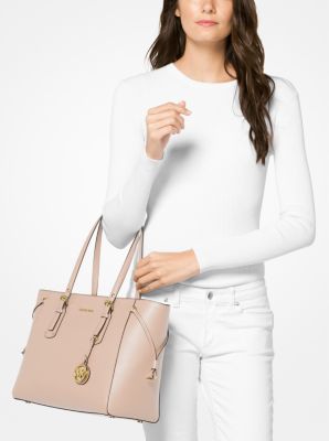 voyager crossgrain leather tote