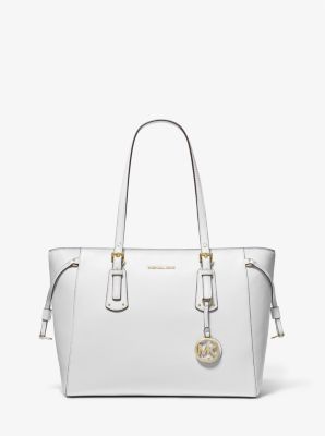 Voyager Medium Crossgrain Leather Tote Bag | Michael Kors