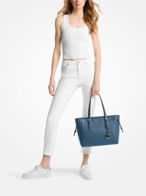 Voyager crossgrain leather tote michael kors sale