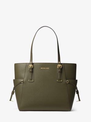 Voyager Small Crossgrain Leather Tote Bag | Michael Kors