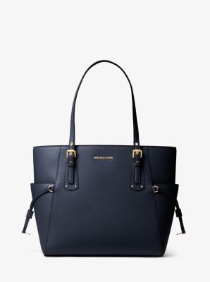 Voyager Small Crossgrain Leather Tote Bag