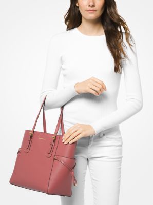 voyager small crossgrain leather tote