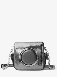 Quince Metallic Snake-Embossed Leather Camera Bag - LT PEWTER - 30H7MB2M3K