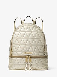Rhea Medium Metallic Quilted-Leather Backpack - PALE GOLD - 30H7MEZB6K
