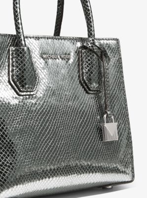 Mercer Metallic Snake-Embossed-Leather Crossbody Bag