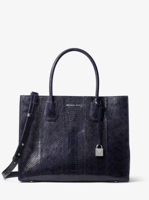 Mercer Large Snakeskin Tote Bag Michael Kors