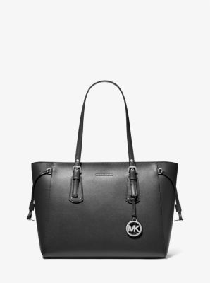 Voyager Medium Crossgrain Leather Tote 