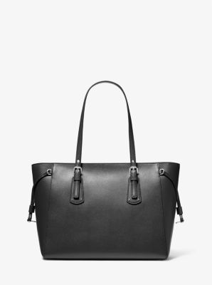 Voyager medium crossgrain leather 2025 tote by michael kors