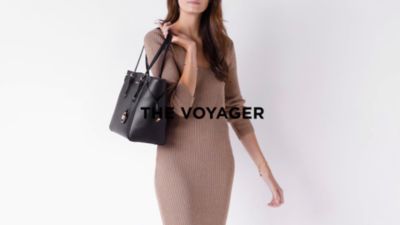 voyager medium leather tote