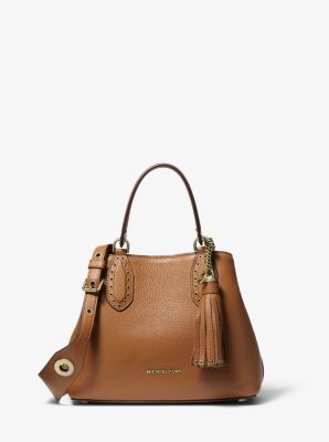 Brooklyn Small Pebbled Leather Satchel-