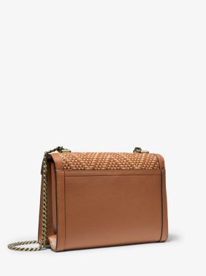 Whitney large woven store leather convertible shoulder bag