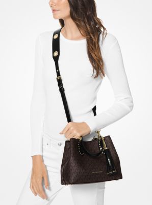 Brooklyn small leather 2024 satchel michael kors