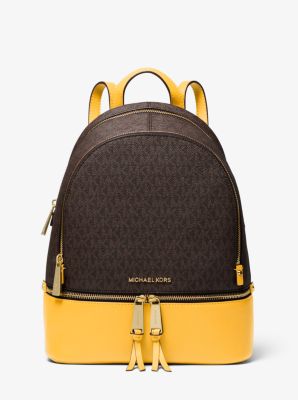 Rhea Medium Logo and Pebbled Leather Backpack | Michael Kors