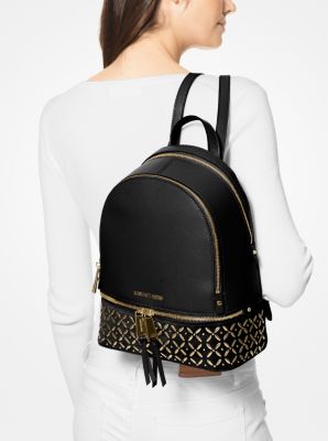 michael kors rhea medium embellished leather backpack