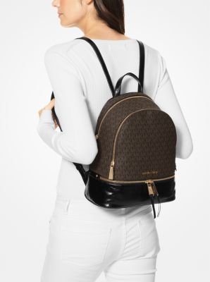 michael kors rhea medium leather backpack