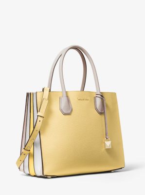 Mercer Large Tri-Color Pebbled Leather Accordion Tote