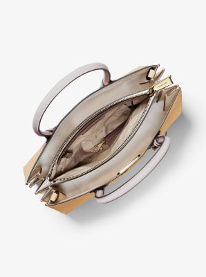 Mercer Large Tri-Color Pebbled Leather Accordion Tote