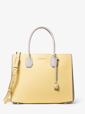 Mercer Large Tri-Color Pebbled Leather Accordion Tote